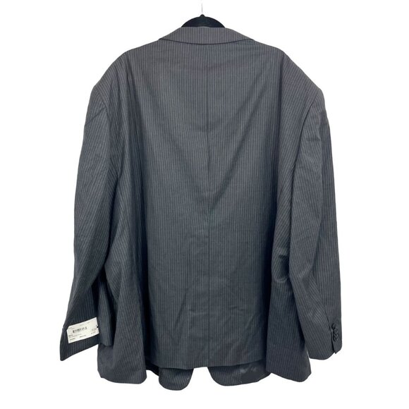 NEW Tommy Hilfiger Gray Pin Striped Blazer Jacket Sport Coat Worsted Wool Size R - Picture 2 of 9